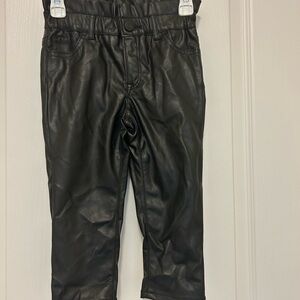 GAP Girl Black Faux Leather Pants